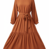Terracotta Flowy Midi Dress