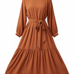 Terracotta Flowy Midi Dress