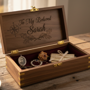 Personalized Engraved Wooden Keepsake Box