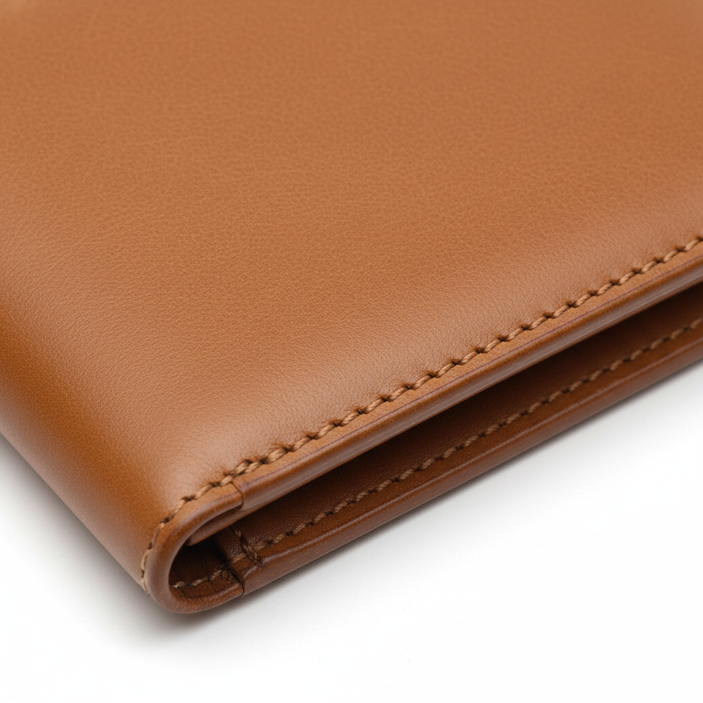 Handcrafted Tan Leather Bifold Wallet - Image 3