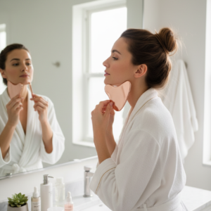 Rose Gold Gua Sha & Jade Roller Beauty Set